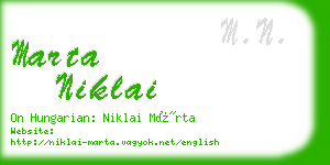 marta niklai business card